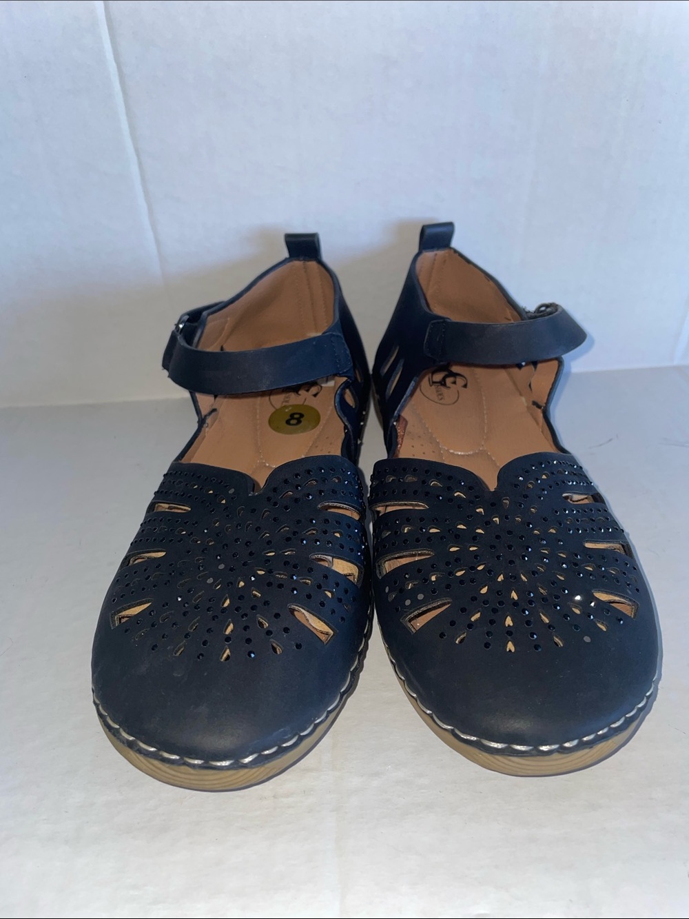 Black Women's Size 8 Mary Jane Cutout Comfort Shoes